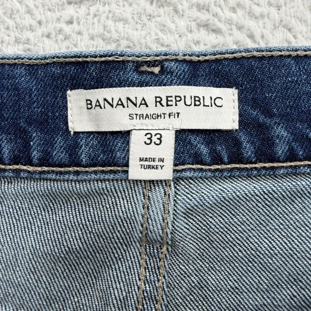 Banana Republic Mens Straight Fit Jeans Blue Medium Wash Denim 33 11311